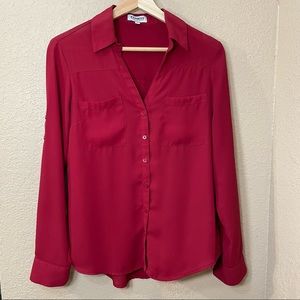 Express Portofino Shirt | Burgundy Red | Small